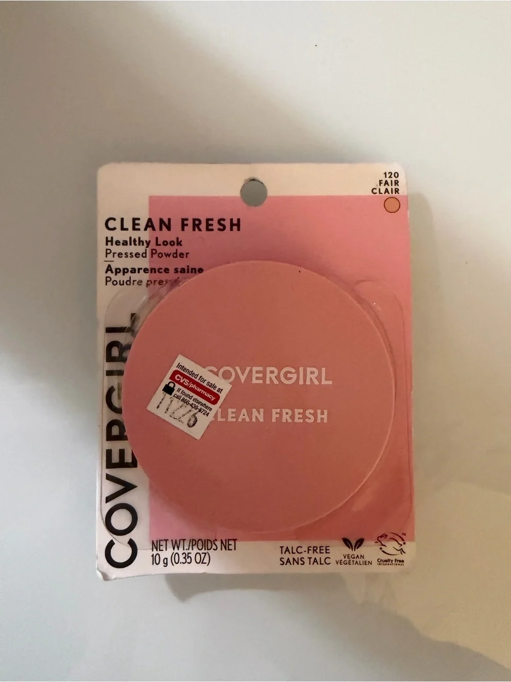 NWT COVERGIRL Clean Fresh Pressed Powder — Pink Compact Color 120 Fair Clair